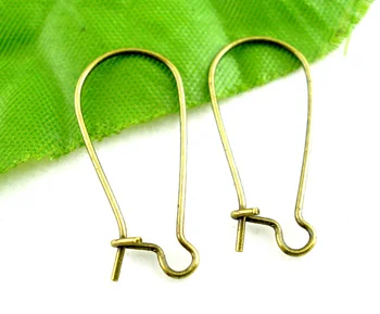 

8SEASONS 250PCs Antique Bronze Kidney Ear Wires 24x11mm 2015 new