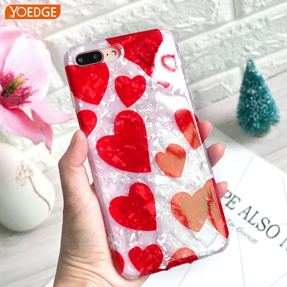 

Phone Case for iPhone X Ultrathin Originality Durable Love Heart Cartoon Luxury Fashion Cover Cases for iPhone 6 6S 7 8 Plus