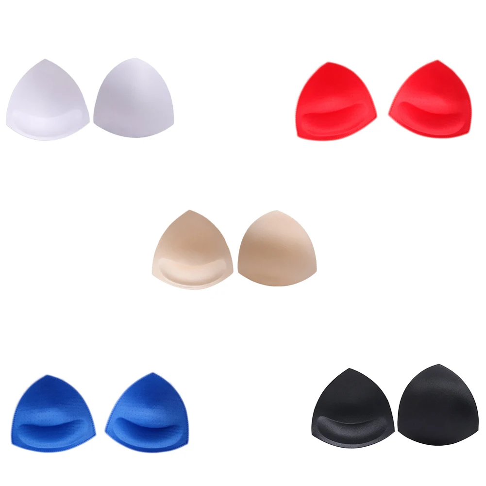 

1 Pair Summer Swimsuit Padding Inserts Sponge Foam Bra Pads Women Chest Cups Breast Bra Bikini Inserts Chest Pad Three Colors