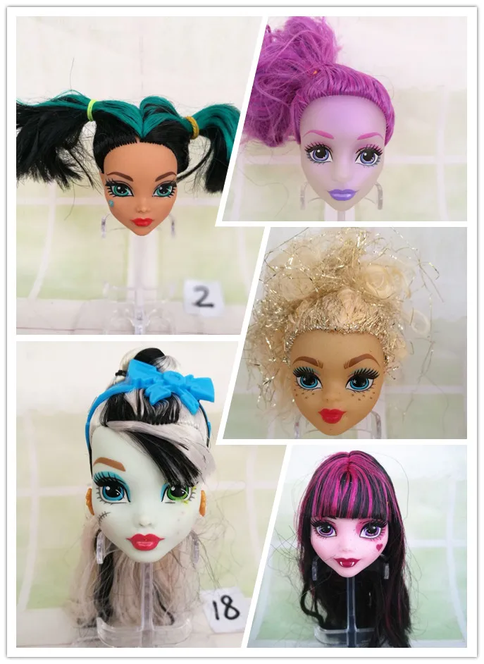 Free Shipping Original High Quality ever after Dolls Heads Doll Accessories Heads For Monster toys gift