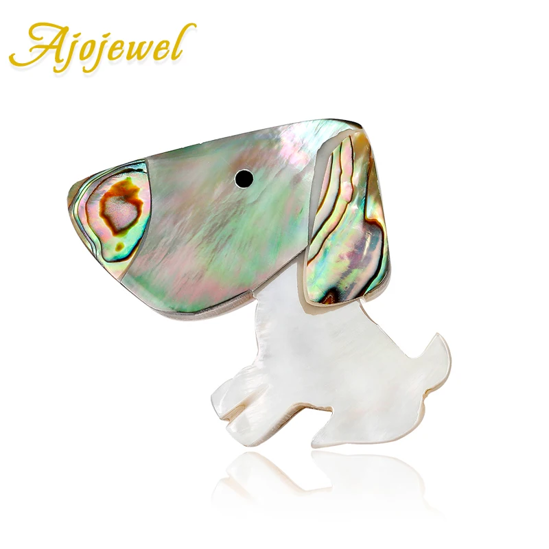 Ajojewel High Quality Natural Abalone Shell Dog Brooches For Women