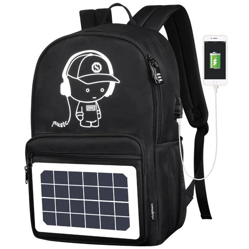 

Senkey Style Solar Men Backpacks Cartoon Anti-theft Waterproof 14inches Usb Charging Designer Backpack School Bags For Teenagers