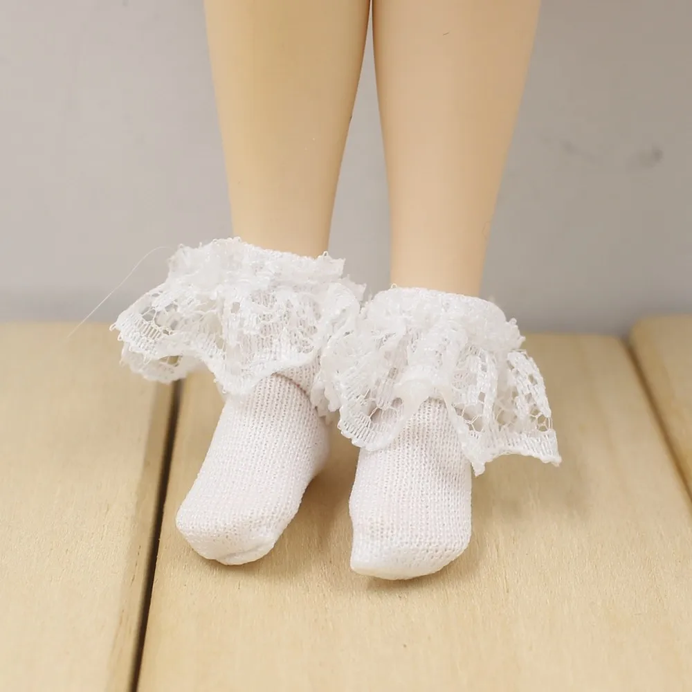 Neo „Blythe Doll“ baltos nėrinių kojinės 3