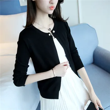 

Choose five colors Fashion without buckle knitwear Make fine ladies' new candy color nail bead little cardigan