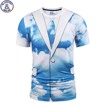 Mr.1991 brand special original design Blue sky printed 3D t-shirt for boys or girls big kids t shirts 11-20 years teens tops A53 sky blue self tied design color stitching t shirt
