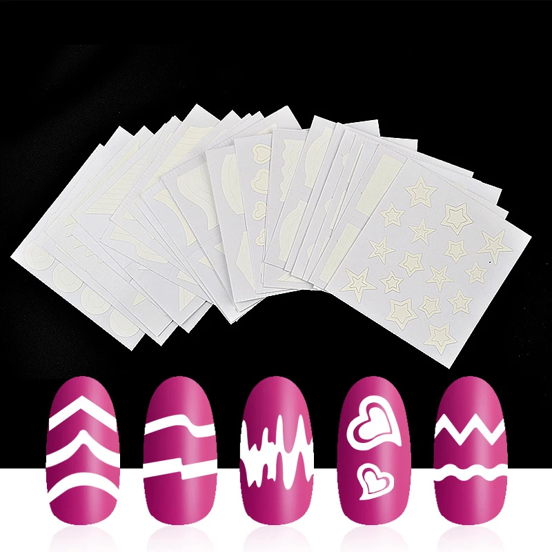 

1 Sheets Nail Tip Guides French Smile Manicure Form Tools Nail Art Decoration Decals Stickers For Nail DIY Template New Arrival