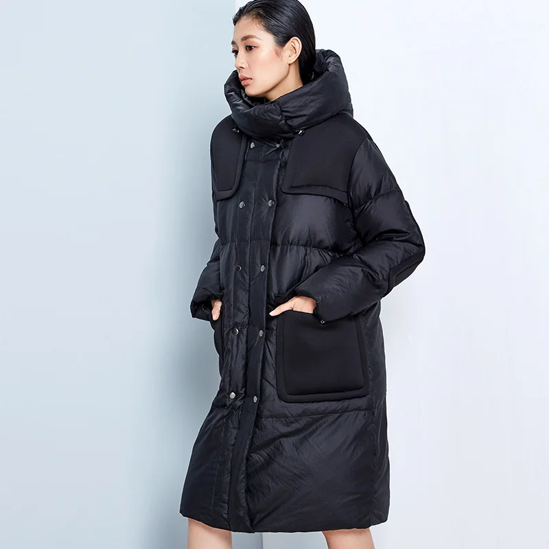 Originale Patchwork Épais blanc Blanc aigyptos Frais Survêtement 2016 Longs Canard bc Conception Chaud Duvet De Noir Hiver Femmes Manteaux 90 Vestes Lâche wI8zq4I