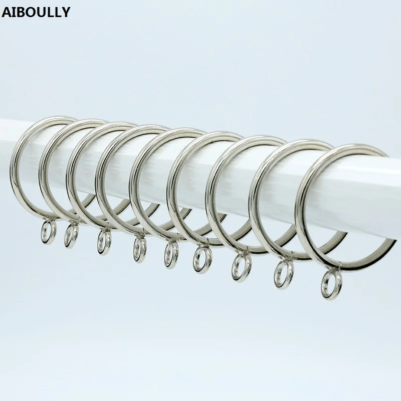 30Pcs/set Silver Metal Curtain Ring On Rod For Hooks Curtain Clips
