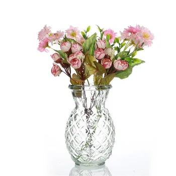 

1 pc Transparent glass bud vase pineapple vase for weddings events decorating arrangements flowers Flowers Not Included