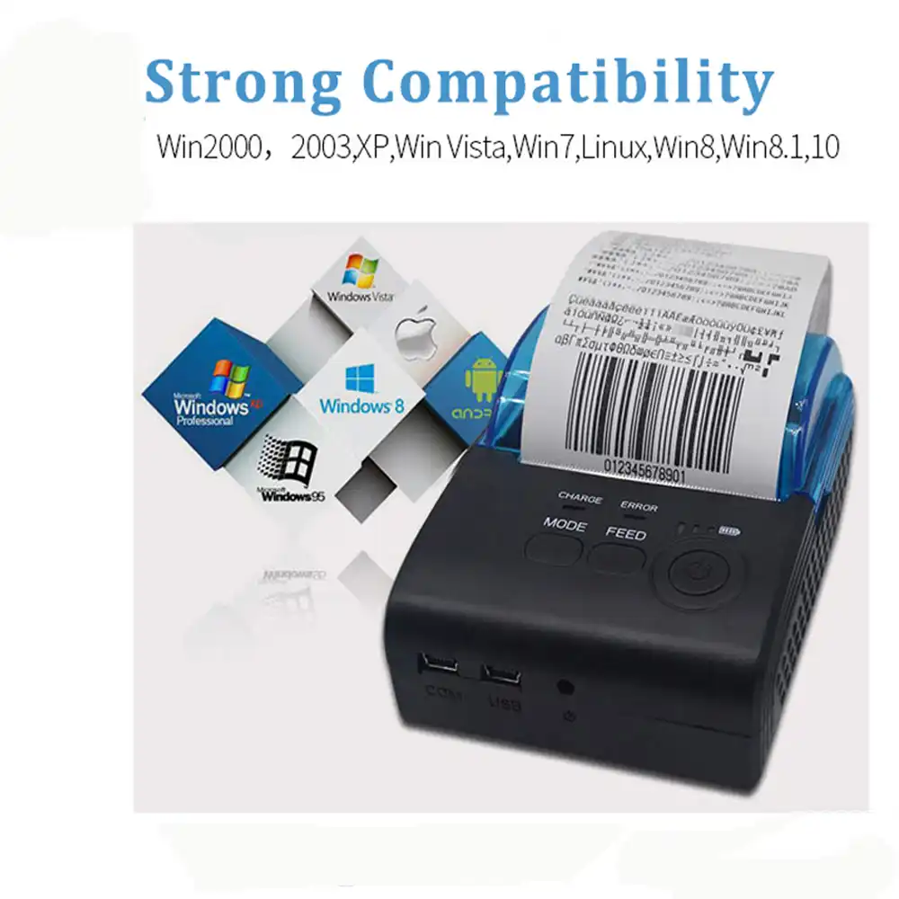 Zjiang Mini Bluetooth Printer Thermal Printer Portable Receipt Ticket Machine For Mobile Android iOS Phone Windows 58mm