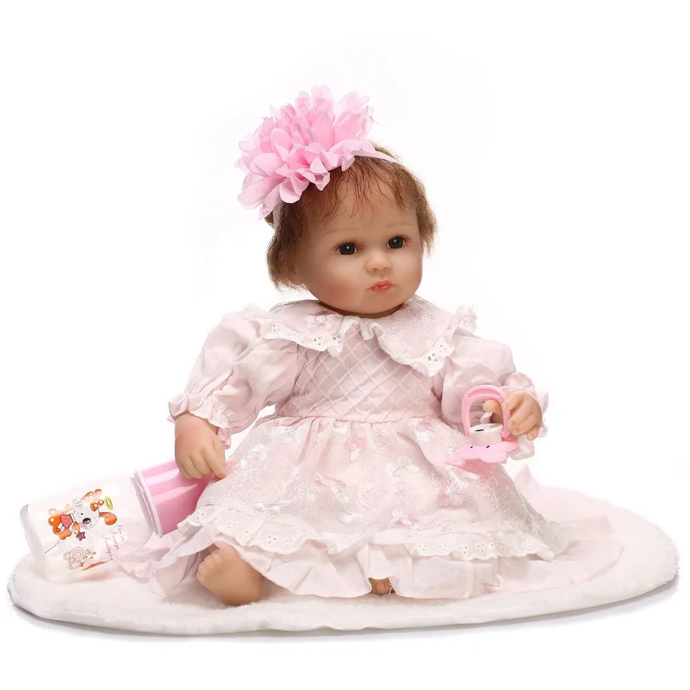 

Bebe girl reborn dolls for children gift 18" soft silicone vinyl dolls reborn cloth body baby dolls baby alive bonecas