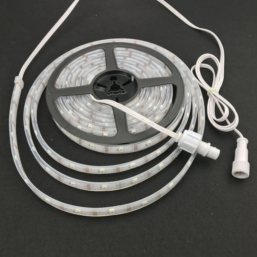 

30leds/m;5m WS2815 DC12V addressable RGB 5050 LED strip;epoxy resin filled in the tube;IP68;WHITE PCB;with 2m xConnect pigtail