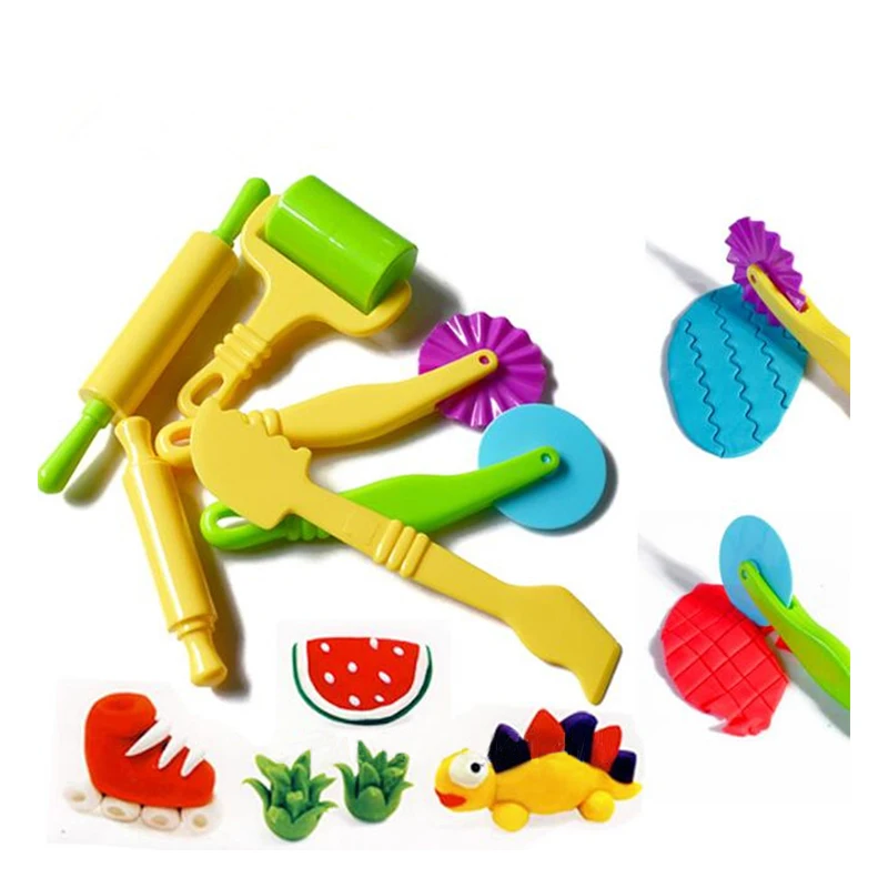 6PCS Polymer Clay Playdough Molds Plasticine Play Doh Fimo Polymer Clay Intelligent Plasticine Mold Mould Handgum