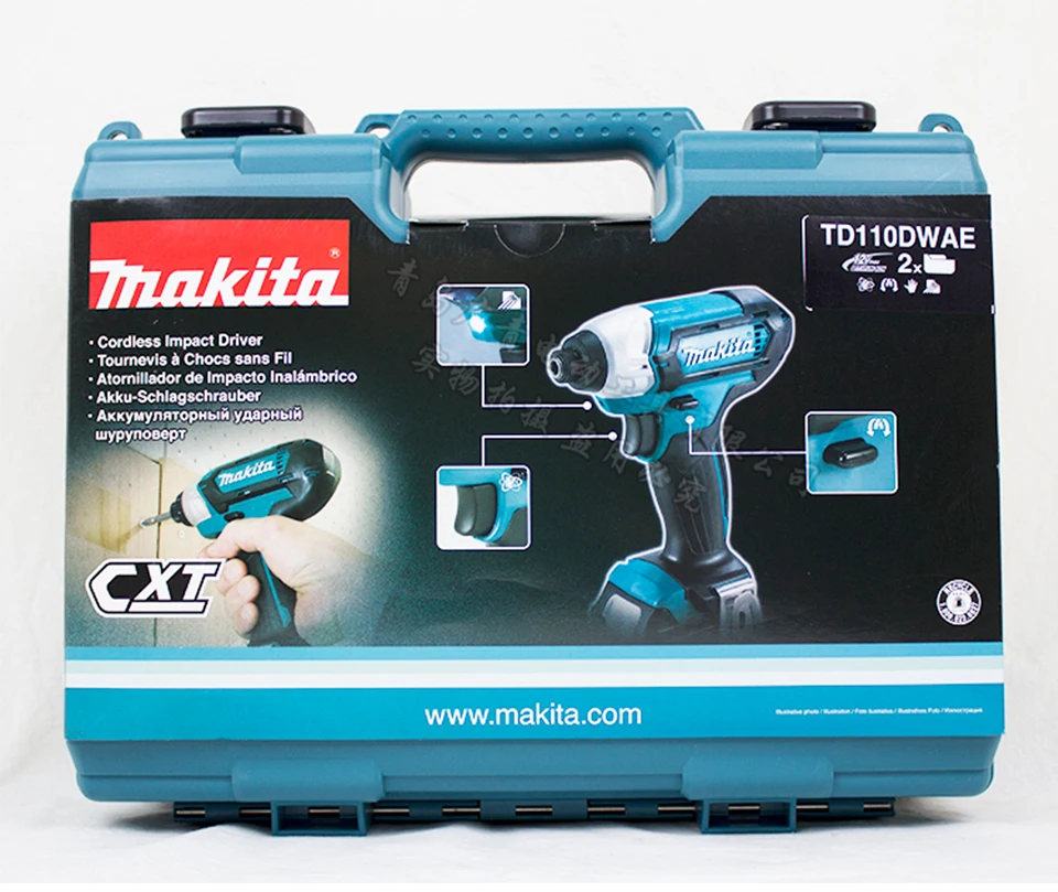 Новая японская аккумуляторная отвертка Makita TD110DWAE, Электрическая отвертка, 12 В, двойная литиевая батарея 110N. m, 3500ipm, 2600 об/мин