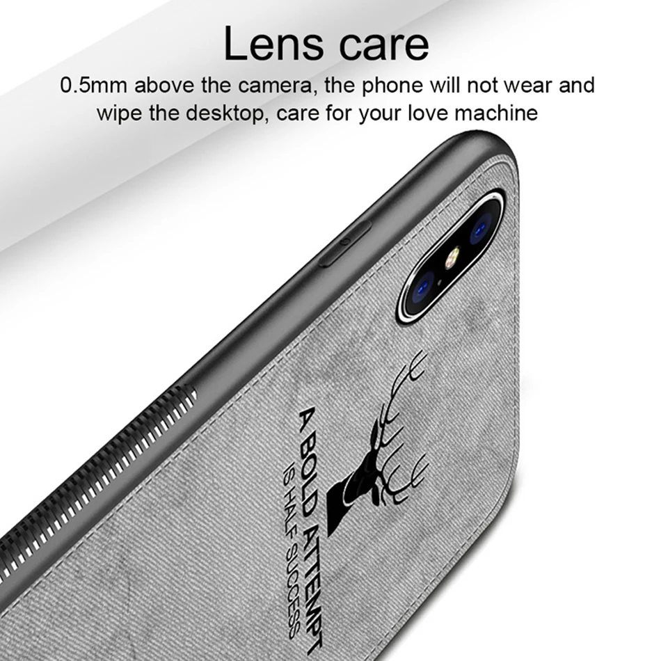 Phone Case For iPhone 12 11 Pro X XR XS MAX Ultra Slim Canvas Fabric Embossed Deer Capinhas For iPhone 8 13 6 6S Soft TPU Coques iphone 11 Pro Max clear case