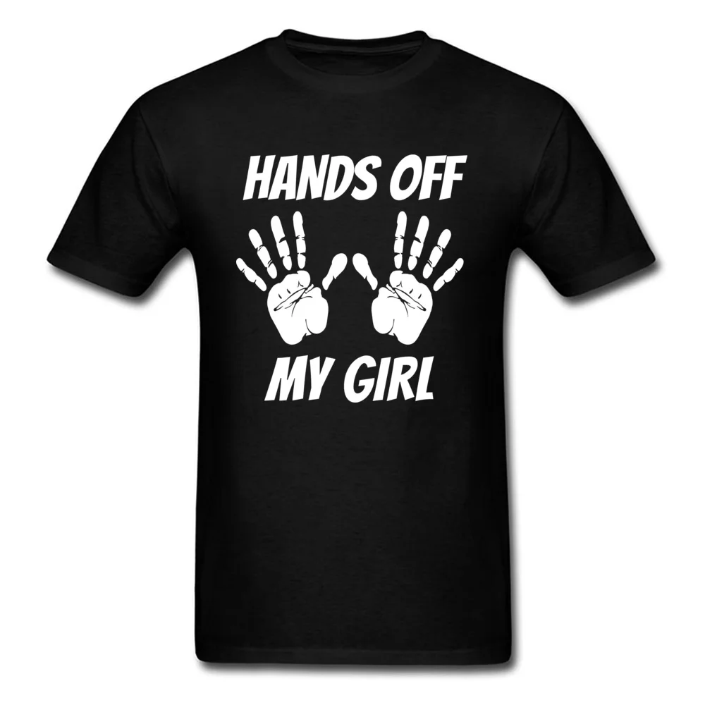 HANDS OFF MY GIRL Fitness Tight NEW YEAR DAY Pure Cotton Crewneck Student Tops T Shirt Sweatshirts Coupons Short Sleeve T-Shirt HANDS OFF MY GIRL black