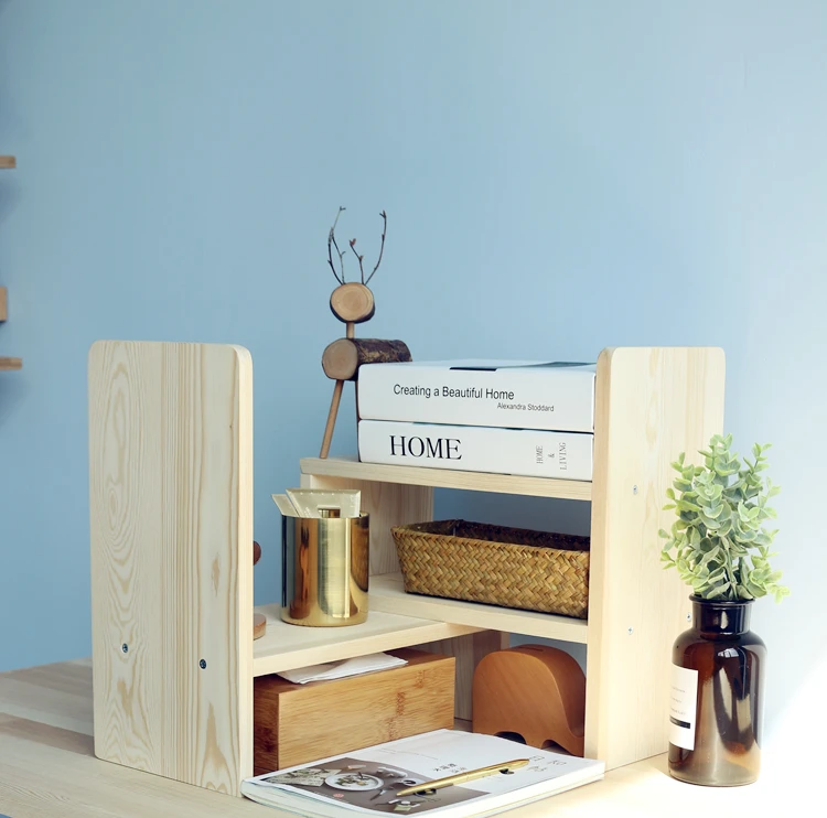 Твердый деревянный стол многофункциональная простая настольная маленькая книжная полка мини-сельская полка для хранения офисный стол для студентов