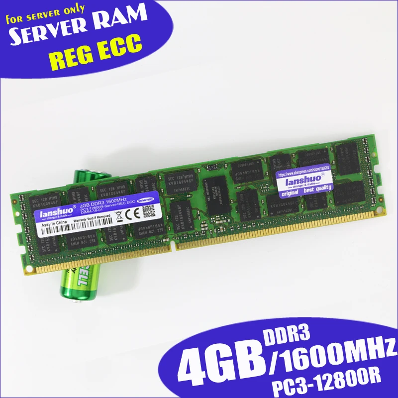 

lanshuo 4GB PC3 12800R DDR3 1600MHz 4G 2Rx4 REG ECC High Quality server memory RAM 100% normal work sell 1333 1866