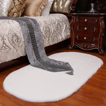 Пушистые ковры эллипса мягкие искусственные овчины простой короткий мех пушистые спальни искусственные моющиеся коврики