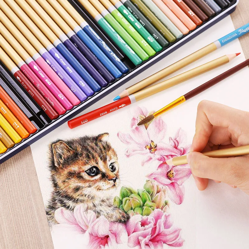 

Oily Wooden Colored Pencils Stationery 24/36/48 Color Carton Pencil Color Pen Painting Pen School Office Supplies