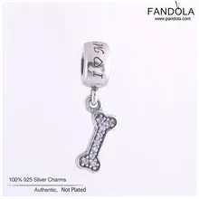 Аутентичные 925 пробы серебряные подвески с собаками и бусинами, подходят для изготовления браслетов своими руками, аксессуары для изготовления ювелирных изделий