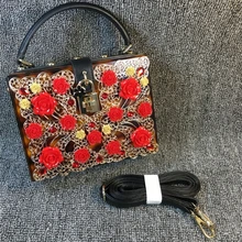Gold Diamant Stieg Acryl Frauen Tasche Urne Schloss Luxus Handtasche Exquisite Abend-handtasche Dame-parteihandtasche Leopard Box Tasche