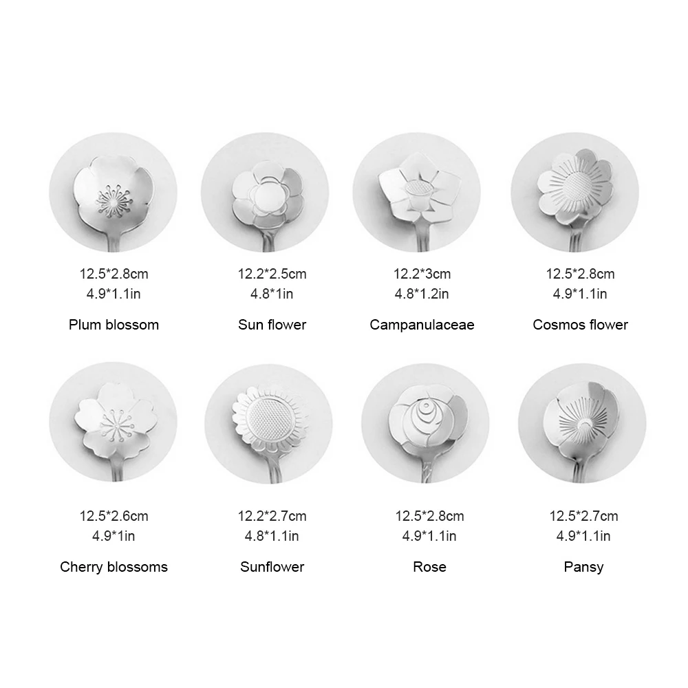 8 шт./компл. Нержавеющая сталь Кофе цветок Форма Чай ложка для мороженого ложки посуда Кухня инструменты