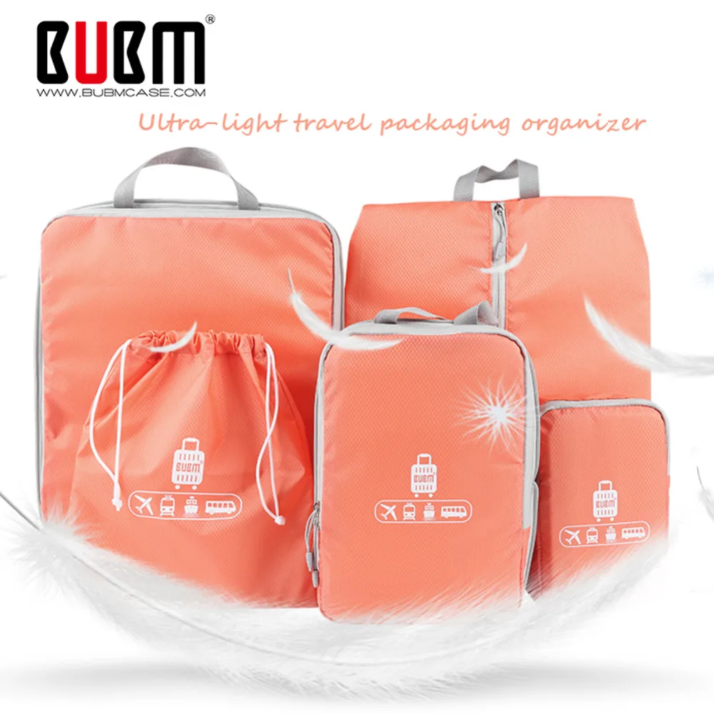 

BUBM 5 Sets Packing Cubes For Travel Luggage Organizer For Clothing Laundry Bag Toiletry Bags For Electronics For Women Men
