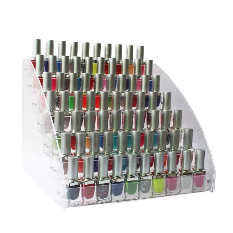 Multi-layer Nail Polish Organizer Rack Display Holder Plastic Box Acrylic Stand Case Lipstick Gift Storage Art jewelry Display 3 4 5 layers acrylic jewelry storage box makeup rack bracelet earring display stand plastic organizer holder display showcase