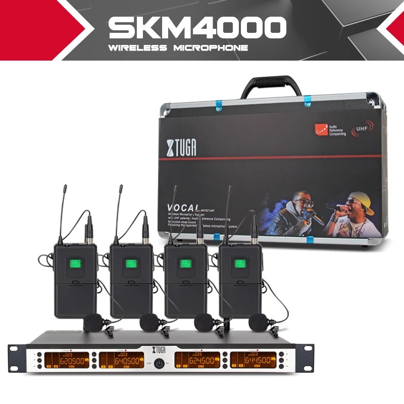 XTUGA SKM4000 Высокое качество 400 канальный Беспроводная система микрофонов UHF вечерние сценические ручные ошейники микрофон гарнитура петличный