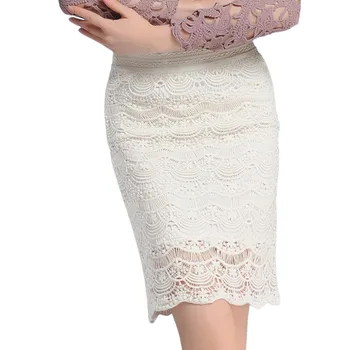 

High Quality Fashion Summer Style Lace Pencil Skirt Women High Waist Skirts Vintage Elegant Bodycon Mini Skirt 4XL 5XL XXXL EN28