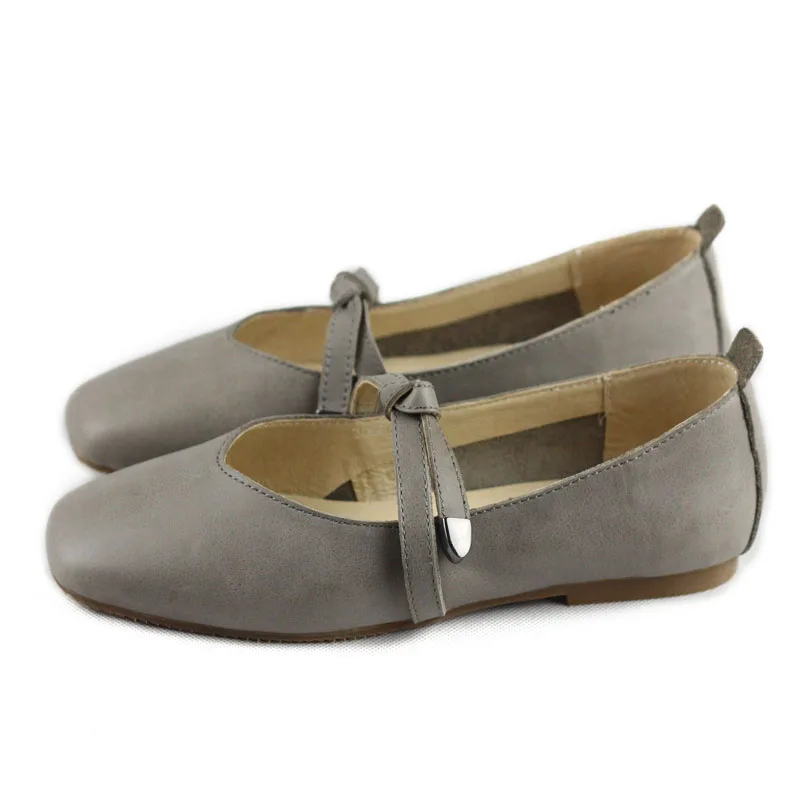 

New retro first layer leather women's shoes leather spring and autumn square head single shoes