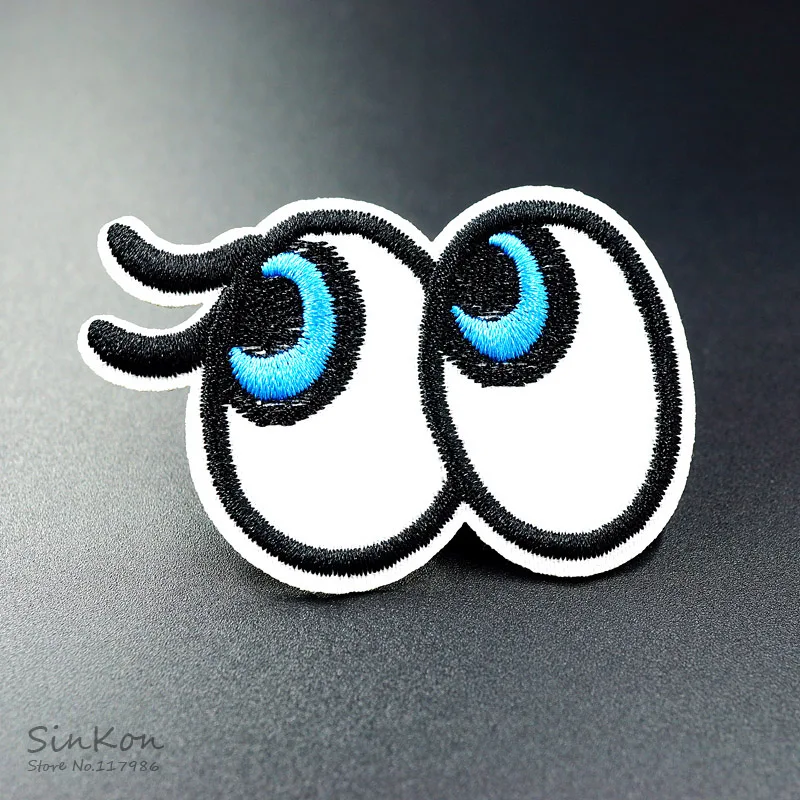 

Eye (Size:4.0x5.9cm) Iron On Patch Sewing On Embroidered Applique Fabric for Jacket Badge Clothes Stickers