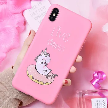Fashion Unicorn Pink Soft Silicone Phone Case For iPhone