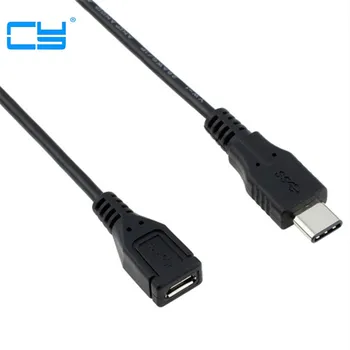 

15 cm USB 3.1 tipo-c USB3.1 USB-C macho para USB 2.0 Micro 5pin 5 p carga Femea adaptador de Cabo de carregamento de dados para