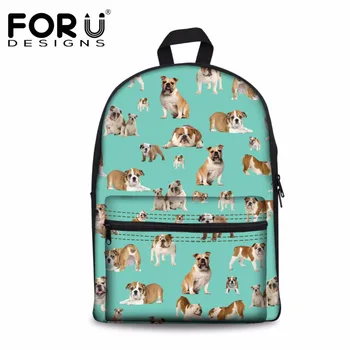 

FORUDESIGNS Student Canvas Backpack 3D Cute Animal Pug Dog Prints Women Men Travel Backpack Casual Rucksack for Teenage Mochil