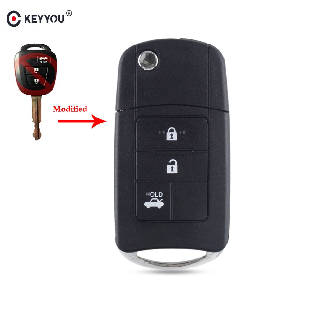 KEYYOU для Toyota Corolla Camry Reiz Новый Vios RAV4 Crown модифицированный откидной складной пульт
