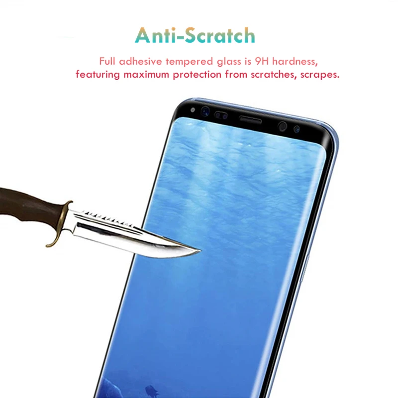 OMEVE полная клейкая Защита экрана для Samsung S8 Plus 3D изогнутая пленка из закаленного