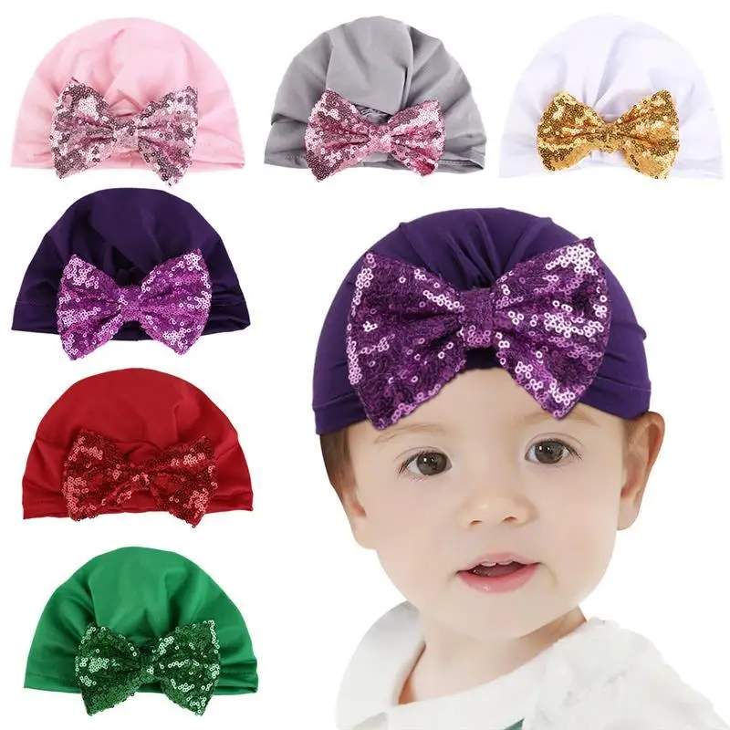 Vbiger 6pcs Children Beanie Hats Cotton Kids Trendy Caps Nursery with Shiny Sequin Decor | Аксессуары для одежды