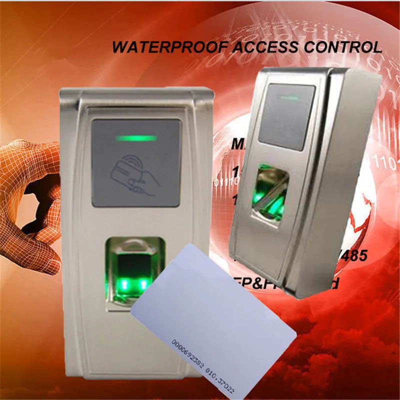 

IP65 waterproof fingerprint time attendance access control and with card reader with free software and SDK