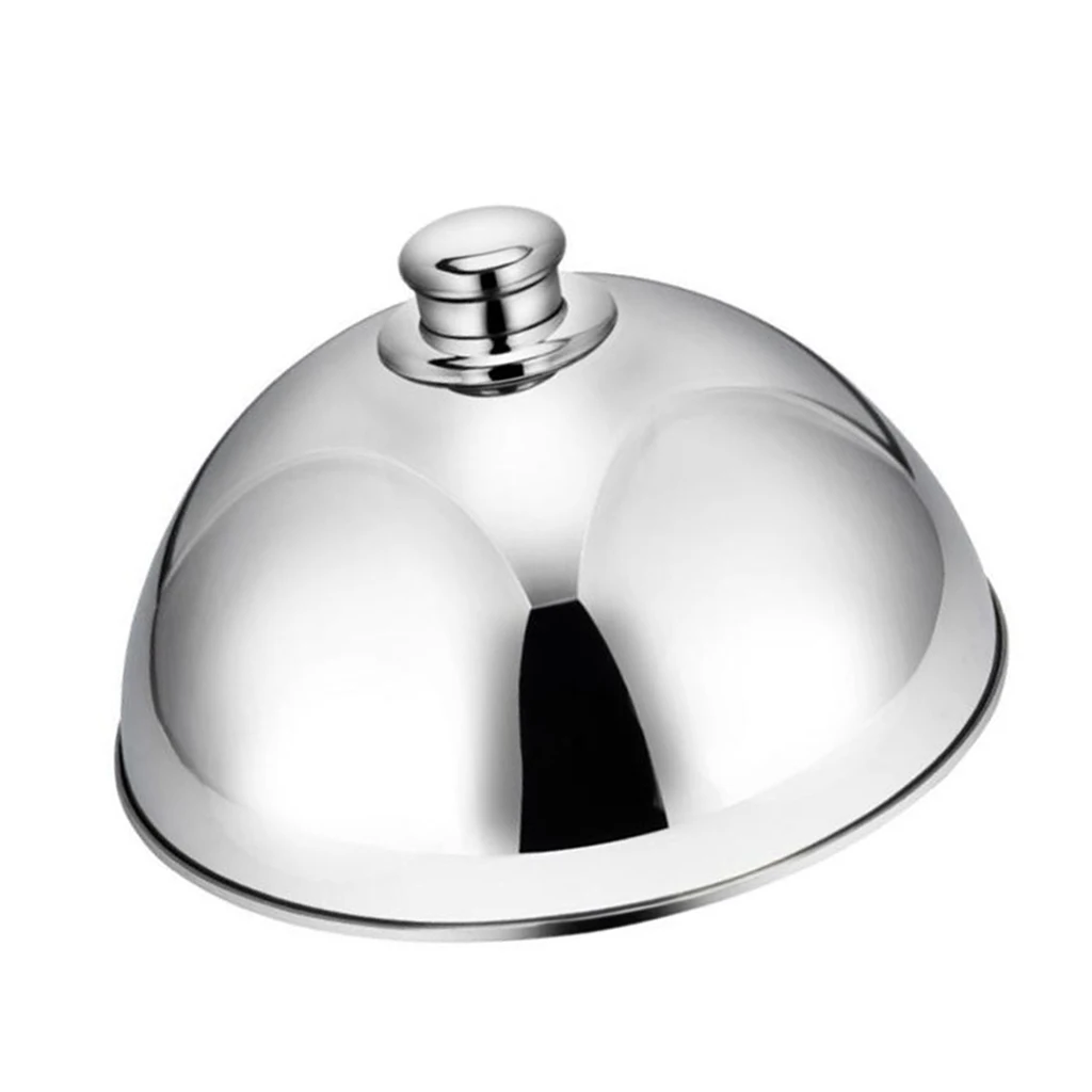 Stainless Steel Cloche Food Cover Dome Serving Plate Dish Dining Dinner