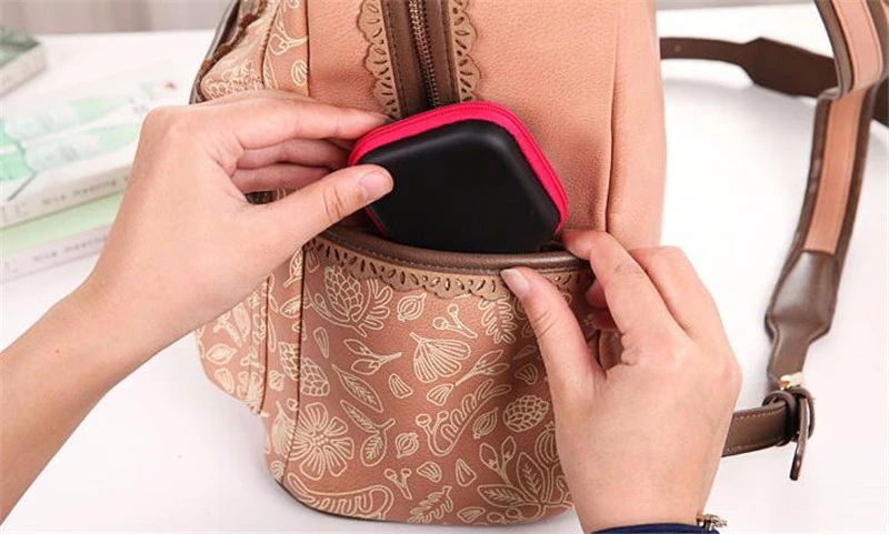 RACAHOO Zipper Earphone Wire Storage Box Protective USB Cables Storage Container Organizer Case Headphones Charger Money Box2