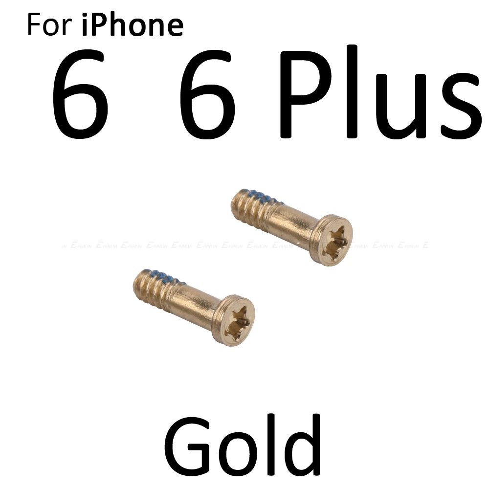 10 компл., высокое качество, для iPhone 4, 4S, 5, 5S, SE, 6, 6 S, 7 Plus, 5-точечная Звезда Pentalobe, нижняя док-станция, соединительные винты - Цвет: Gold 6 6 Plus