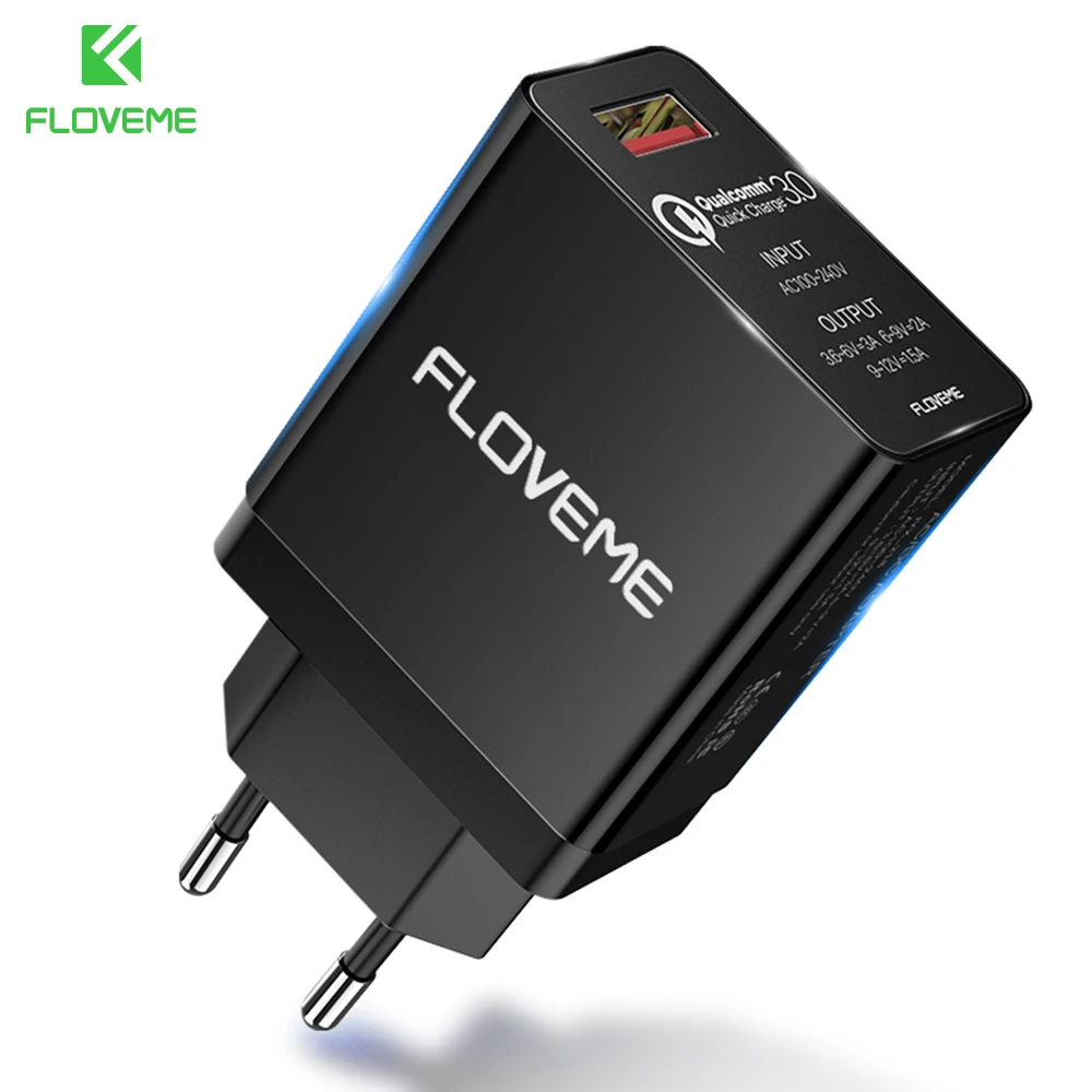 

FLOVEME QC3.0 Quick Universal Charger For iPhone Samsung S8 7 Mobile Phone Charger For Xiaomi Huawei 18W Fast EU Adapter Charger