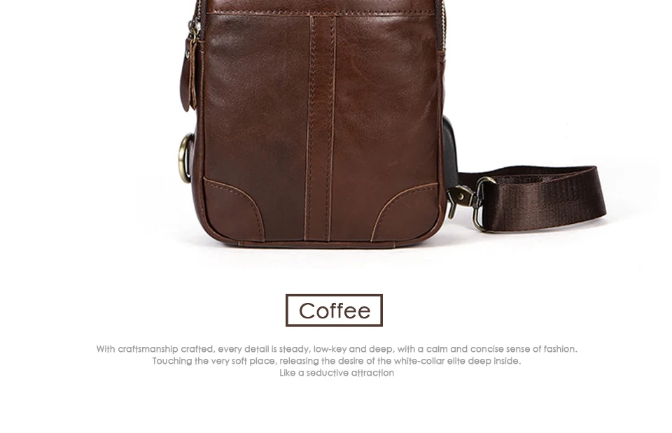 genuine leather men bag zipper crossbody bag sling bag men chest pack men messenger bags (14)