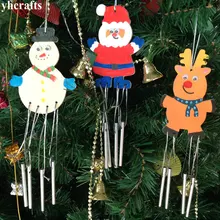 6 шт./партия. Краски Незаконченный древесины x'mas эоловые колокола Рождество Дерево Вешалка детский сад искусства и ремесел раннего обучения Развивающие