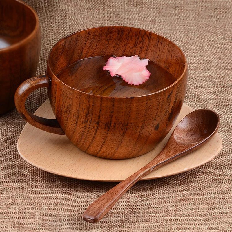 

Ecological Biodegradabl Original Home Models Handmade Solid Wooden Natural Breakfast Cup Mug coffee Tea Mug Kitchen Gadget