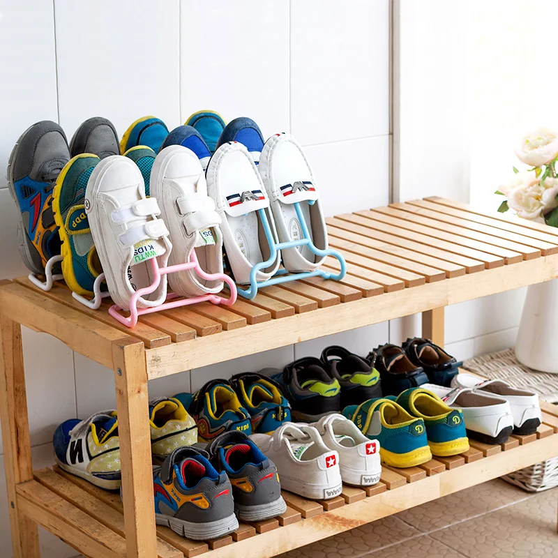 6PCS/Set Multi-Function Children Kids Shoes Hanging Rack Stand Shelf Drying Shoes Hanger Rack Organizer Space Saver Floor Type