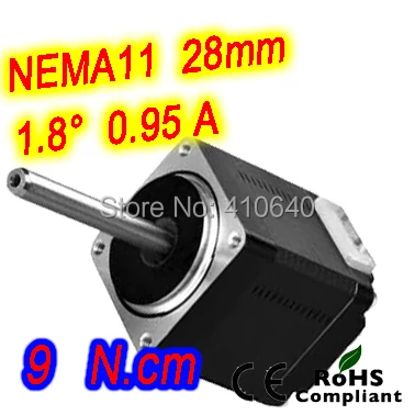 

FREE SHIPPING Nema 11 stepper motor model 11HS20-0956S 1.8 deg 0.95 A 9 N.cm with unipolar and 6 lead wires