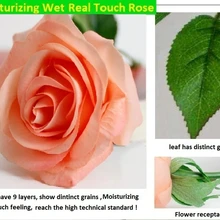 Увлажняющие влажные реальные на ощупь розы латексные искусственные цветы, украшение дома высокие искусственные розы, 50 шт., экспресс